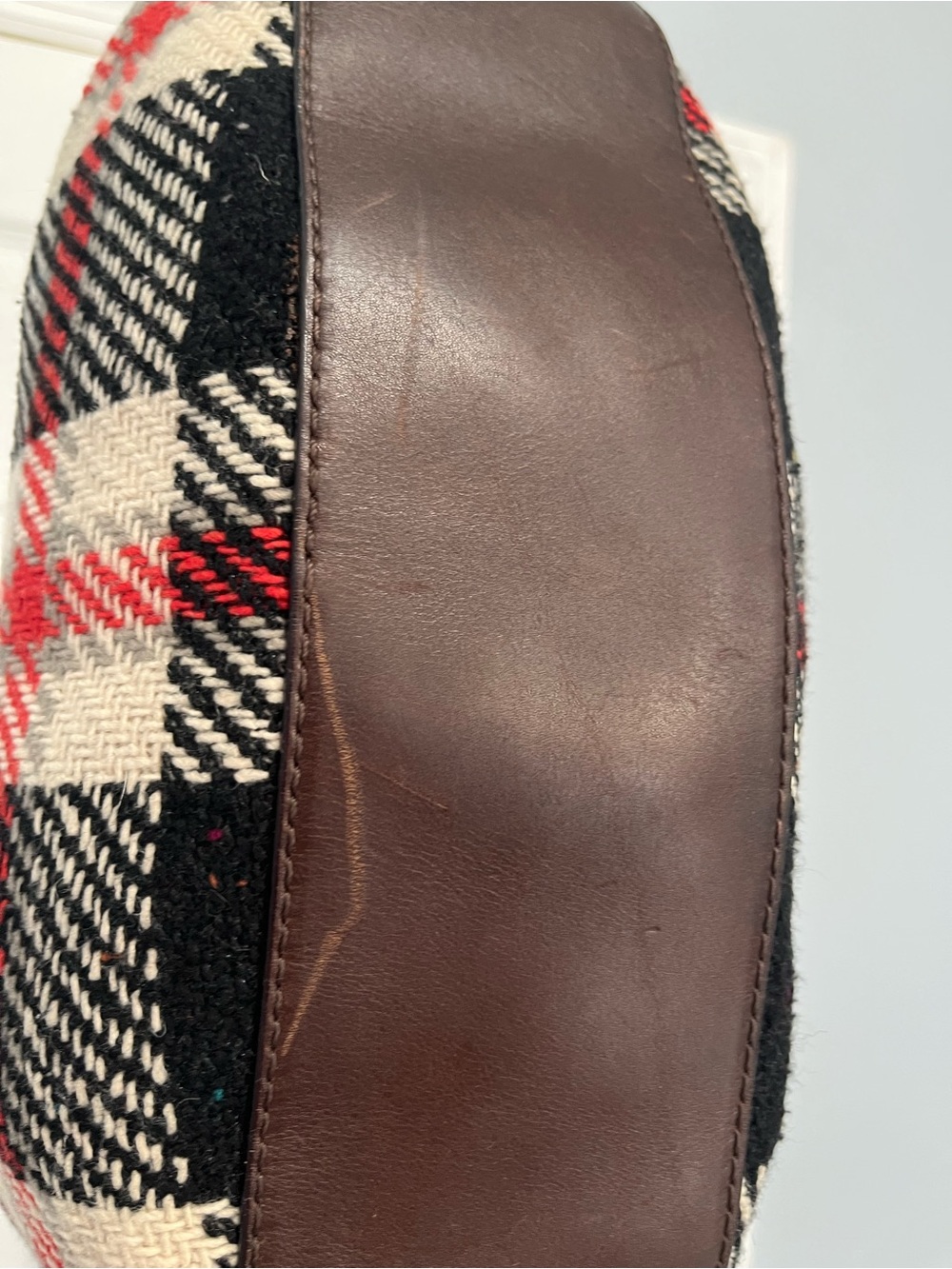 Kate Spade NY Storybook Lining Ruby Park Shon Hobo Bag Plaid Wool Red - Picture 7 of 17